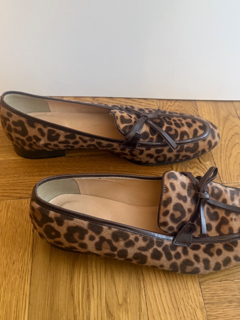 J.Crew Collection Leopard Calf Hair Loafers | Size 9 | Italian Made Luxury Flat - Picture 2 of 6